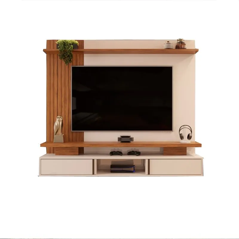 Painel Home Suspenso DJ Leoni - Off White / Freijó