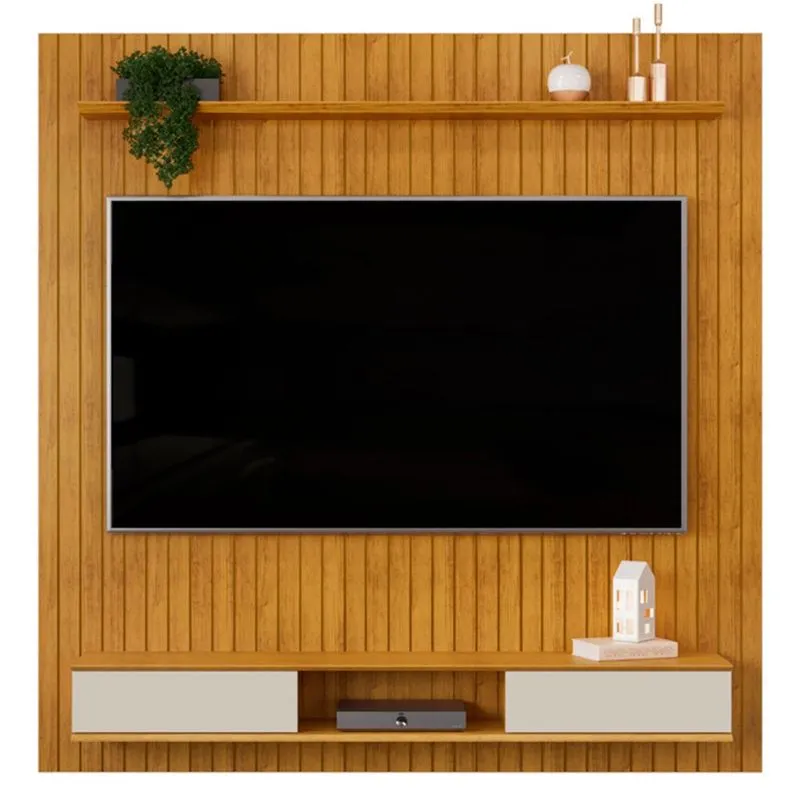 Painel Para TV Até 70" DJ Móveis Frisado Lexus Cedro Com Bali
