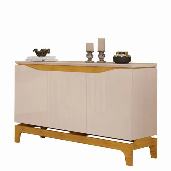 Buffet 03 Portas Nice Cedro/Off White - DJ Indústria