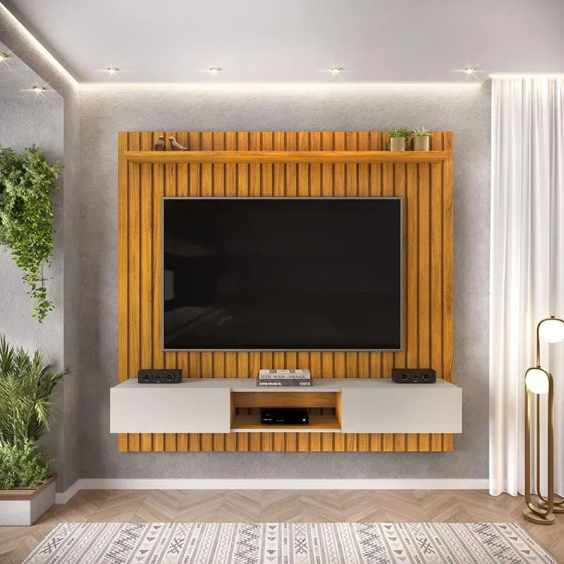 Painel para TV até 70 Polegadas Ripado dj Móveis Luca 180 Cedro Bali