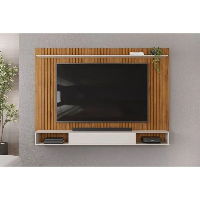 Painel Home p/ TV até 70 Pol Rio 193x136cm Freijo/Off White - DJ Móveis