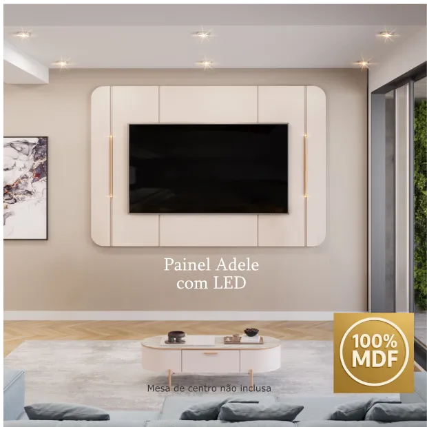 Painel Adele c/ LED 100% MDF - DJ Móveis