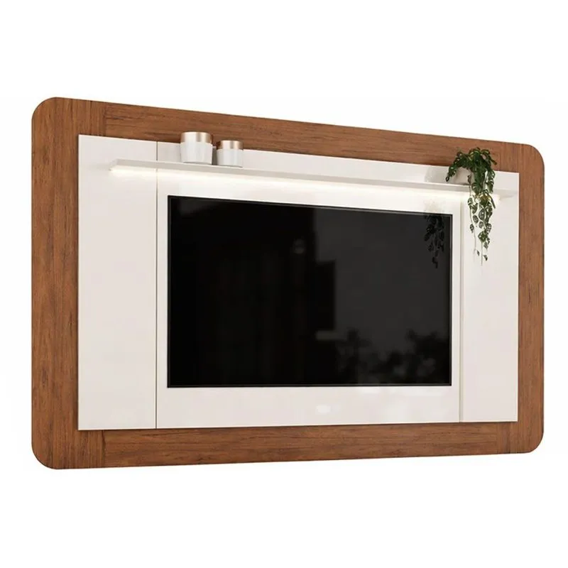 Painel Home Para TV 70 Polegadas Ector 220cm Freijó/Off DJ Móveis