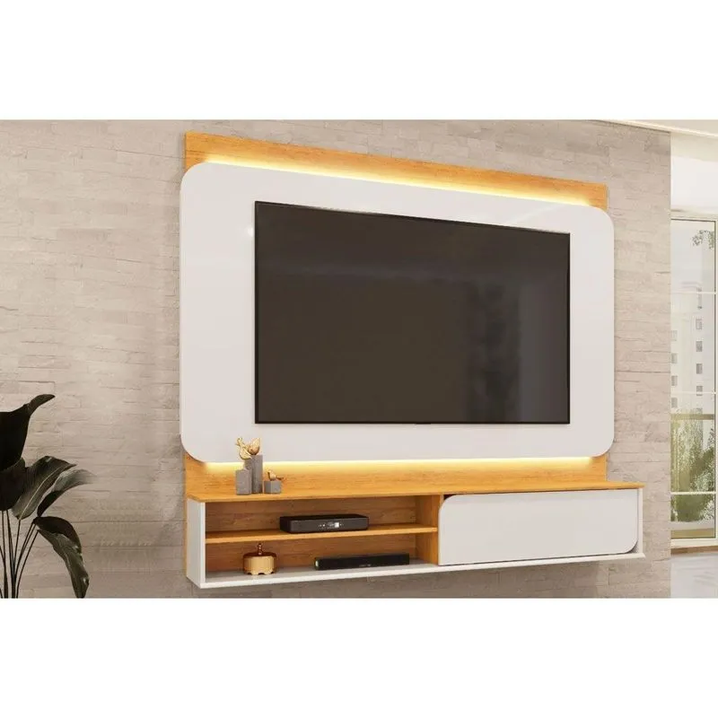 Painel Home Para TV 70 Pol Avany Com LED 180cm Cedro DJ Móveis