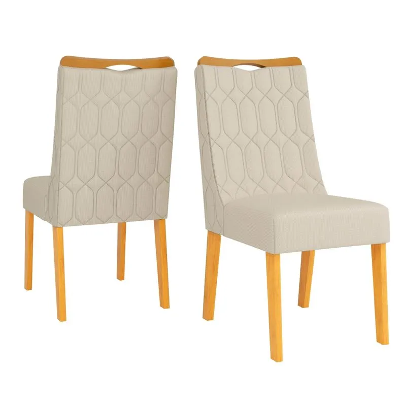 Conjunto de 2 Cadeiras Estofada Sala de Jantar Bel