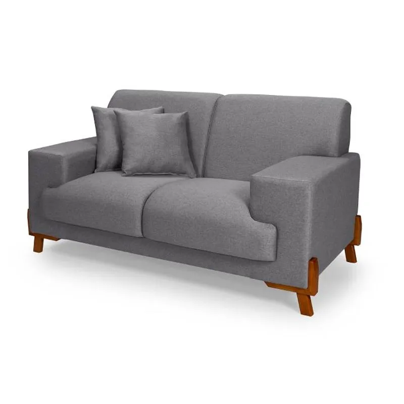 Sofa 2 Lugares Milao Linho Grafite Cor 199 - Imperio Estofados