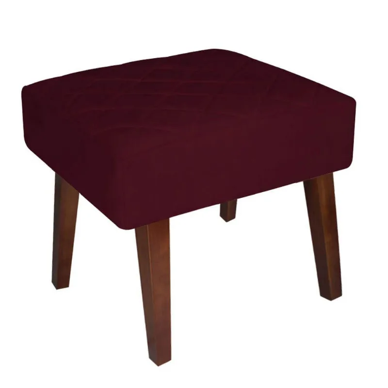 Puff Decorativo Lisa Suede Vinho - Dominic Decor