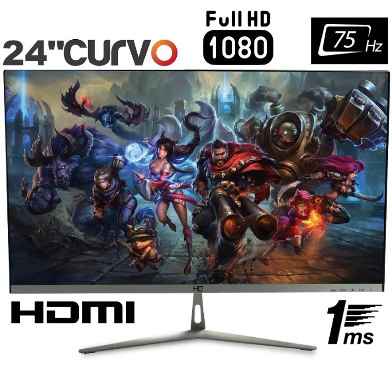 Monitor Gamer Curvo 24" 1ms 75hz Full HD Widescreen HQ HQ24C75HZ1MS