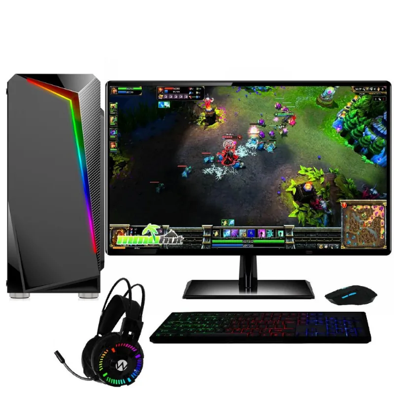 PC Gamer Completo AMD 6 núcleos 3.80Ghz 8GB Placa de vídeo Radeon 2GB SSD 240GB Monitor HDMI LED 19.5" Skill Casual