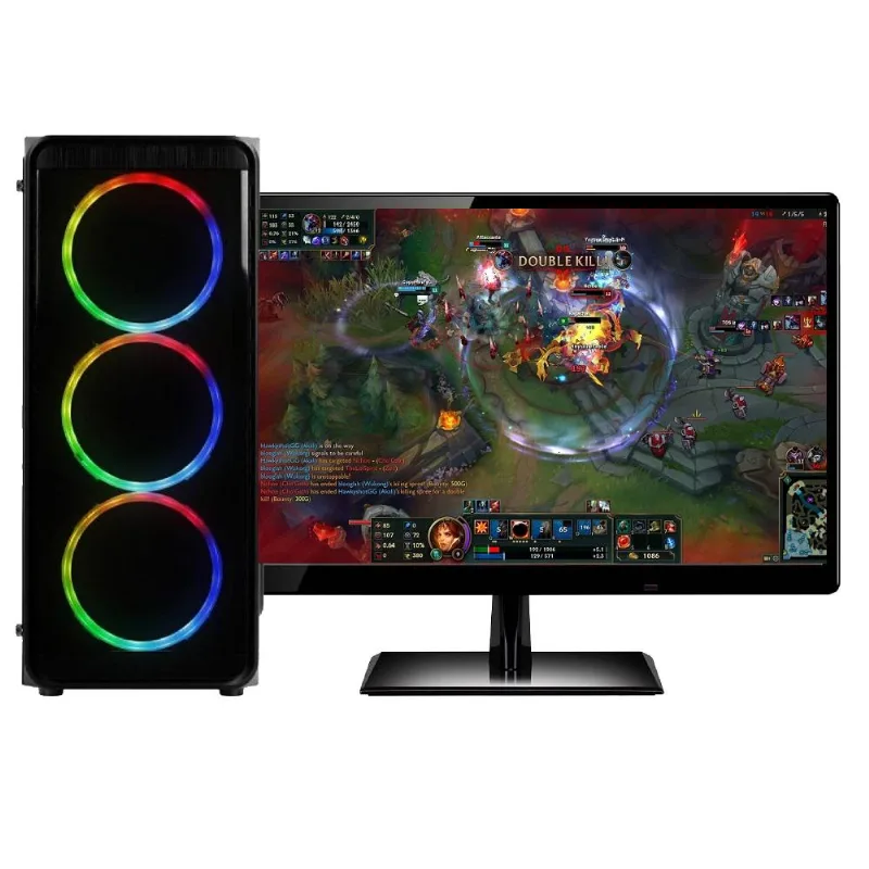 PC Gamer Completo AMD A8 3.80Ghz 8GB Placa de vídeo Radeon R7 2GB SSD 240GB Monitor HDMI LED 19.5" Skill Casual