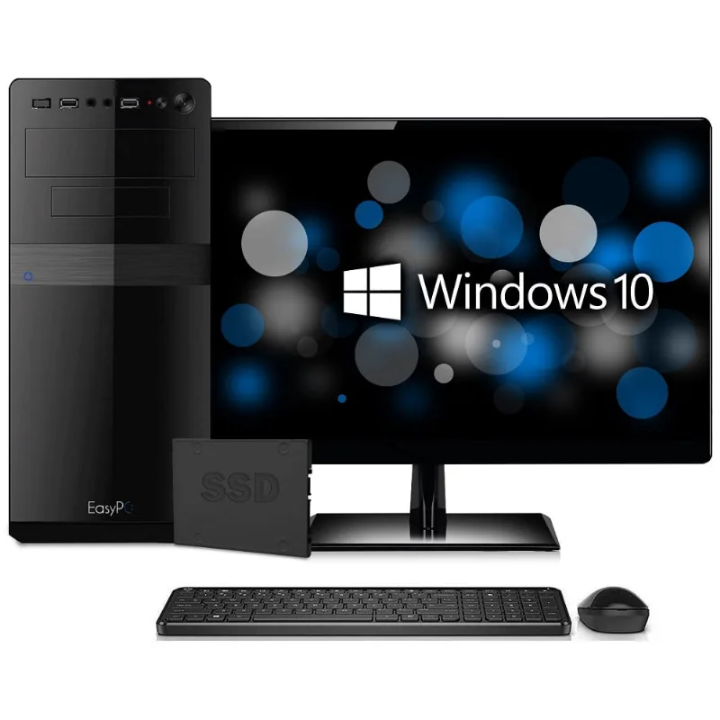 Computador Completo Intel Core i5 8GB ssd 240GB Windows 10 Wifi Monitor 19.5 LED hdmi 3Green Desktop
