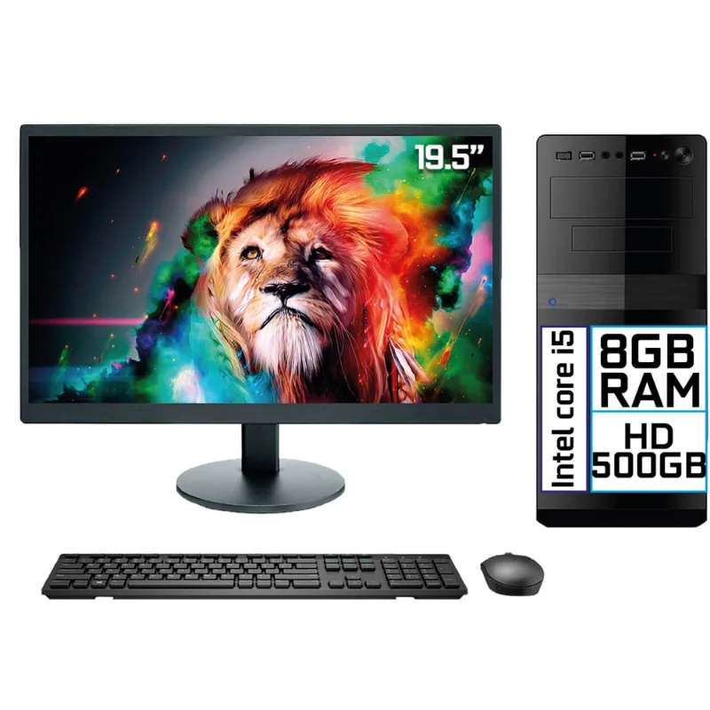Computador Completo 3green Desktop Intel Core i5 8GB Monitor 19.5 hdmi HD 500GB Windows 10