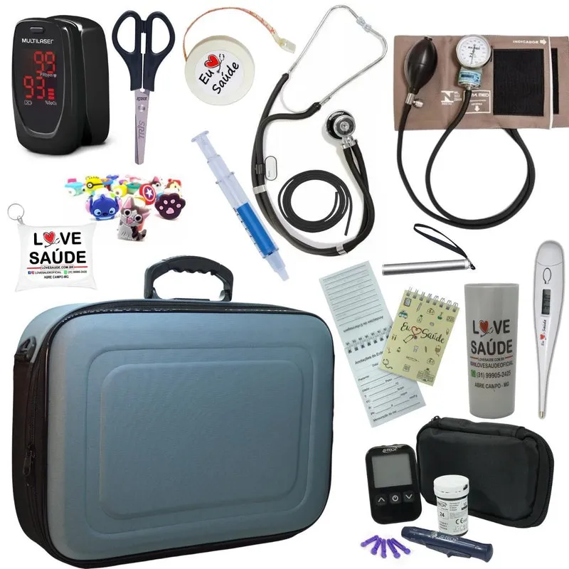Kit Enfermagem Super Luxo Maleta Exclusiva Grafite Pa Med Kit Enfermagem Super Luxo Maleta Exclusiva Grafite Pa Med