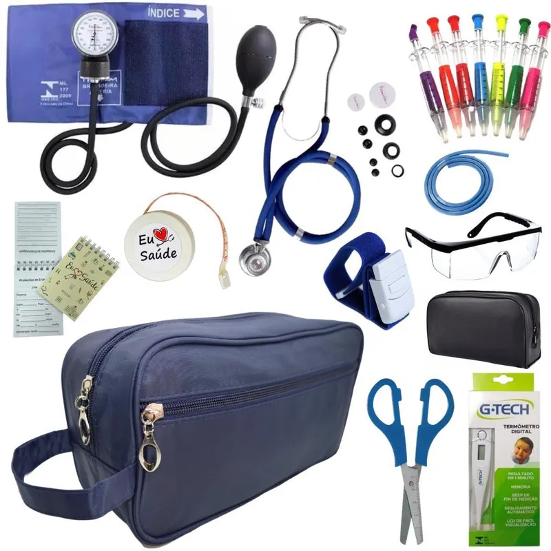 Kit Academico Enfermagem Completo - Azul Premium