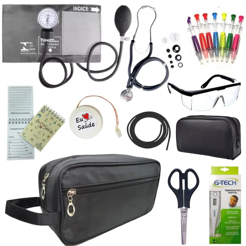 Kit Acadêmico Enfermagem Completo - Grafite Premium
