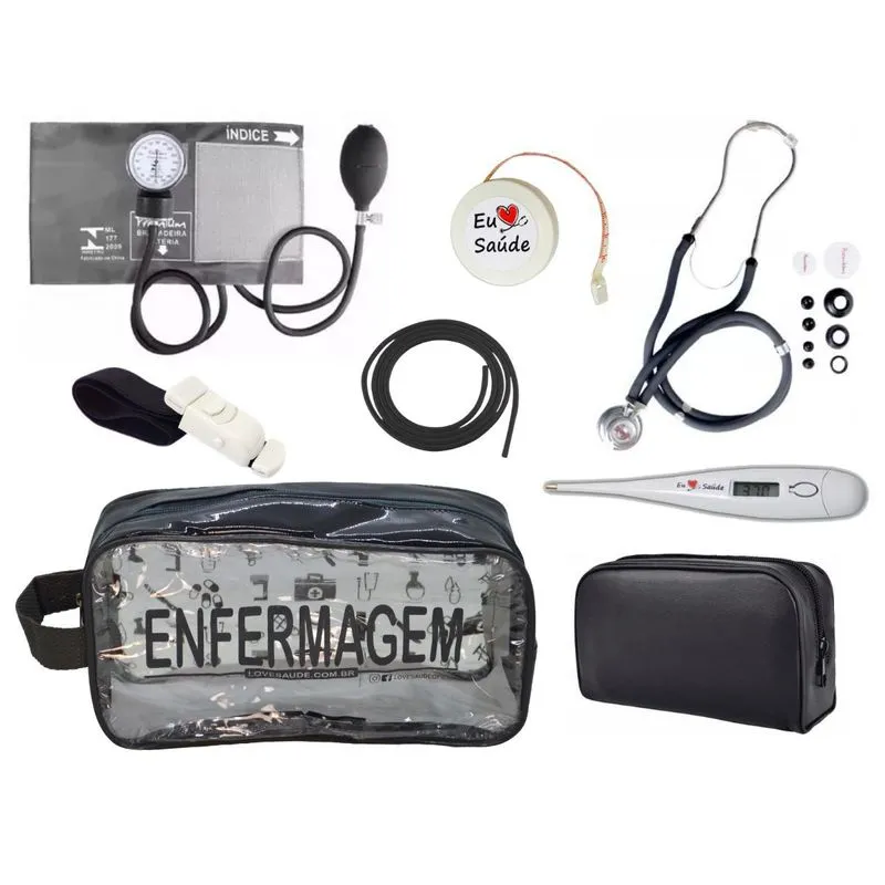Kit De Enfermagem Completo - Grafite Transparente Premium