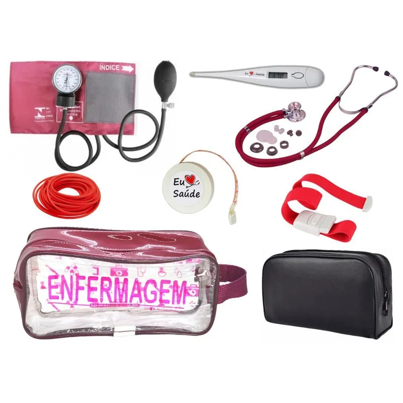 Kit De Enfermagem Completo - Vinho Transparente Premium