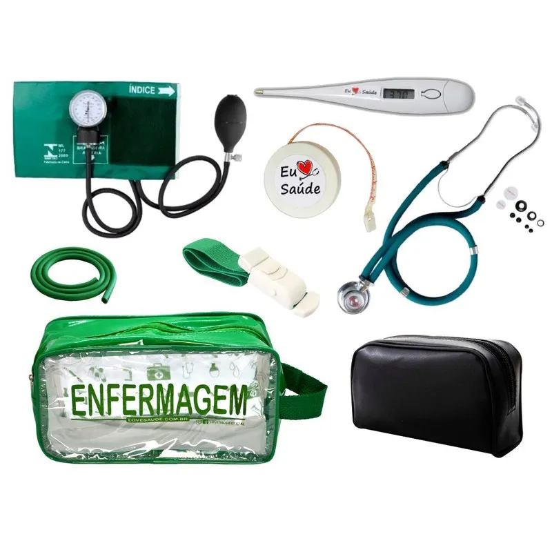 Kit De Enfermagem Completo - Verde Transparente Premium