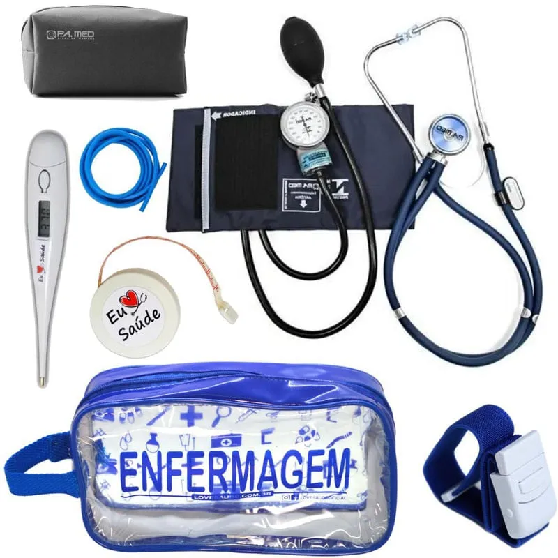 Kit De Enfermagem Completo - Azul Transparente Pa Med