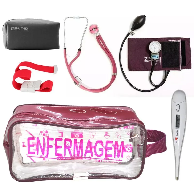 Kit Enfermagem Ap Pressão Esteto - Vinho Transparente Pa Med