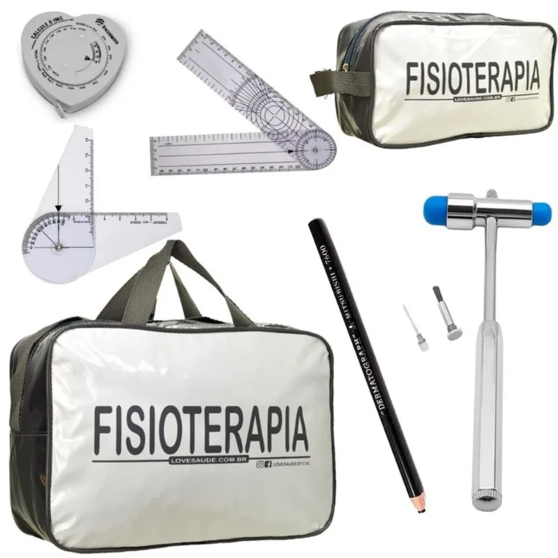 Kit Itens Fisioterapia Goniômetro Martelo Buck - Grafite