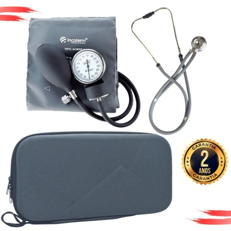 Kit Aparelho Pressao Esteto Rappaport Duplo Cinza