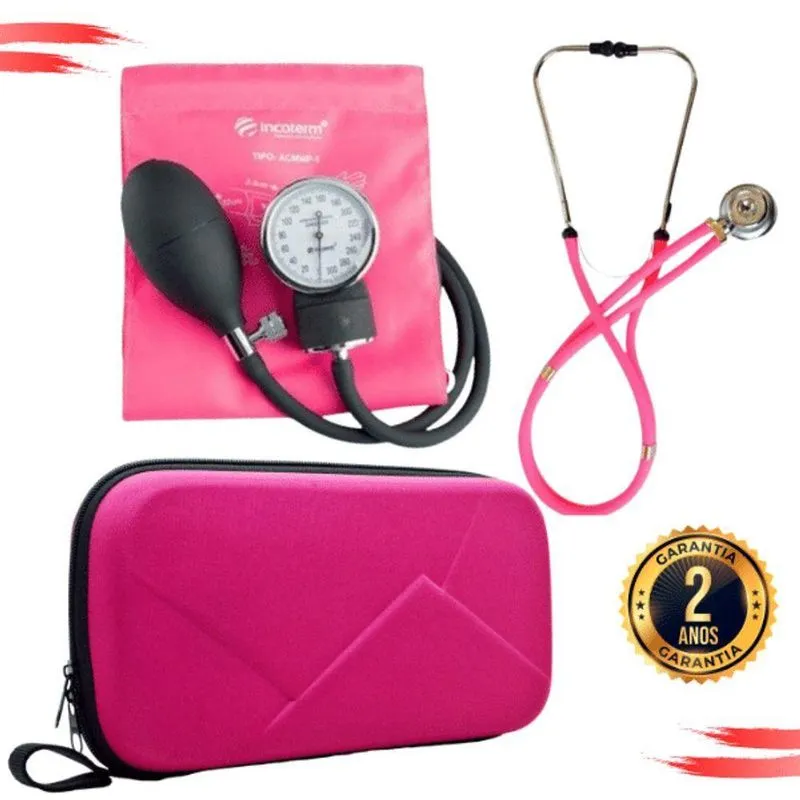 Kit Aparelho Pressao Esteto Rappaport Duplo Fúcsia