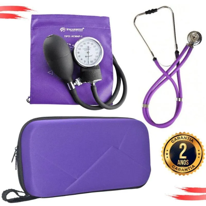 Kit Aparelho Pressao Esteto Rappaport Duplo Violeta Escuro