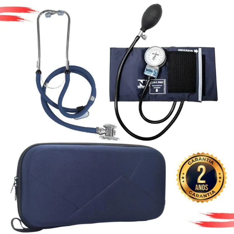 Kit Aparelho Pressao Esteto Rappaport Duplo Azul