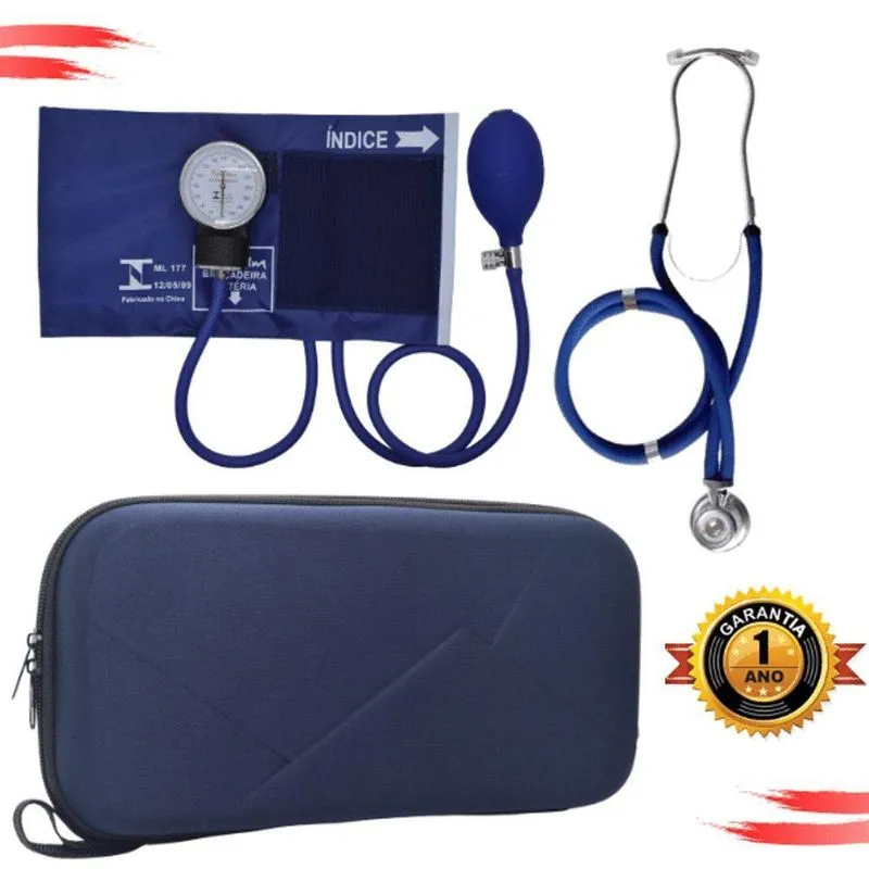 Kit Aparelho Pressao Esteto Rappaport Duplo Azul
