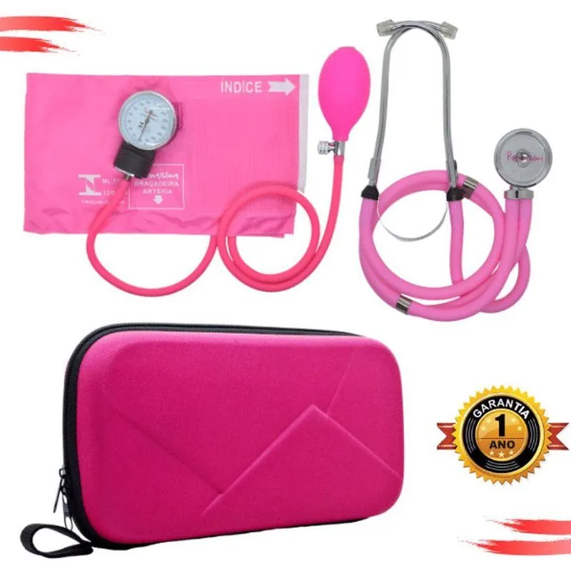 Kit Aparelho Pressao Esteto Rappaport Duplo Fúcsia