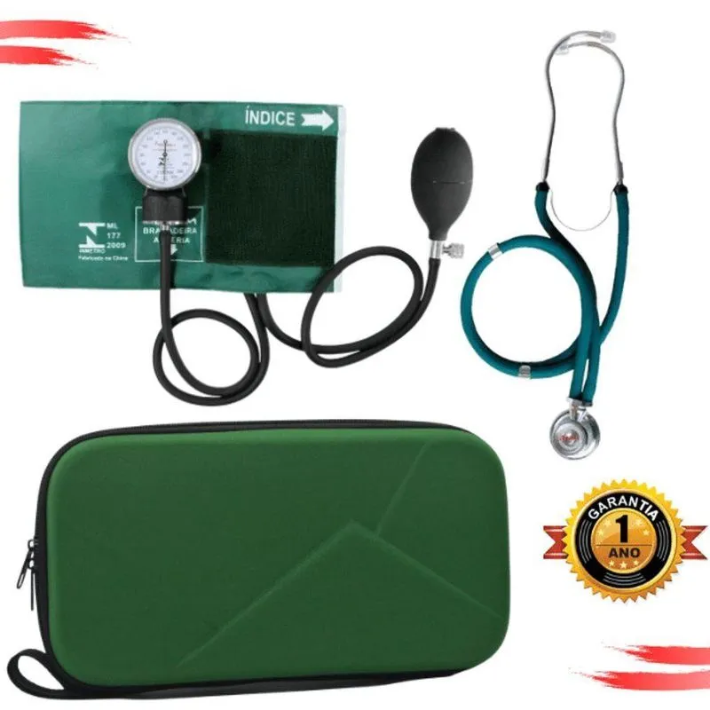 Kit Aparelho Pressao Esteto Rappaport Duplo Verde