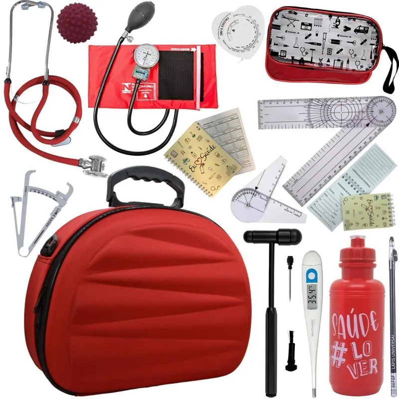 Kit Fisioterapia Goniômetro Pequeno Grande - Vermelho Pa Med