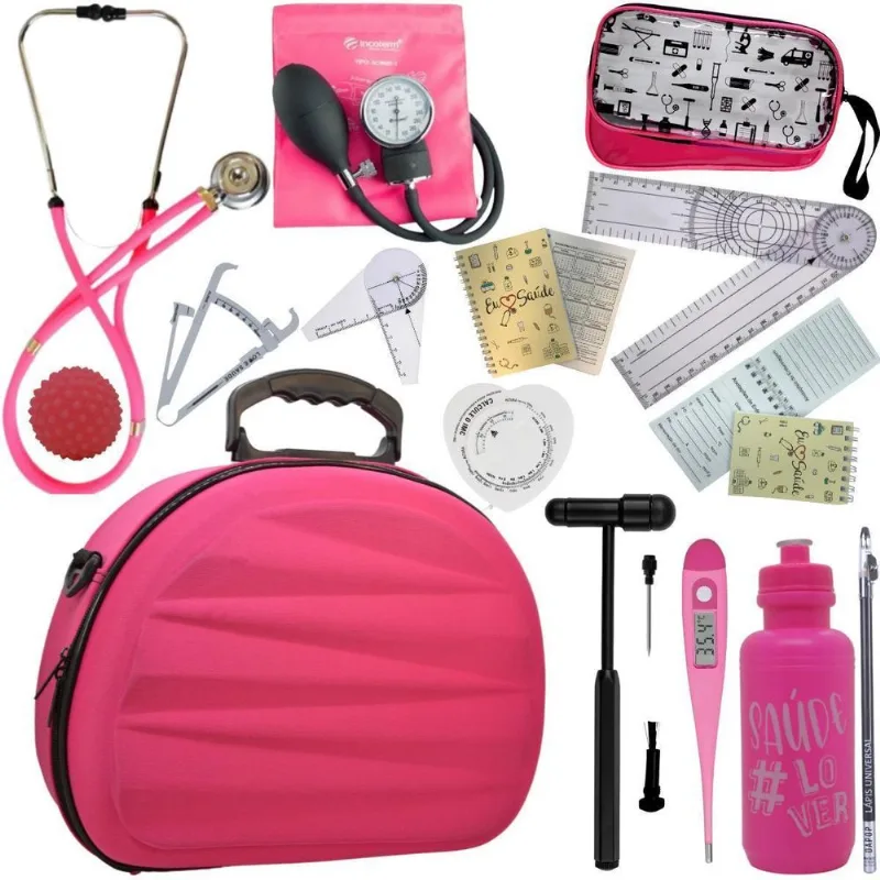 Kit Fisioterapia Goniômetro Pequeno Grande- Rosa Incoterm