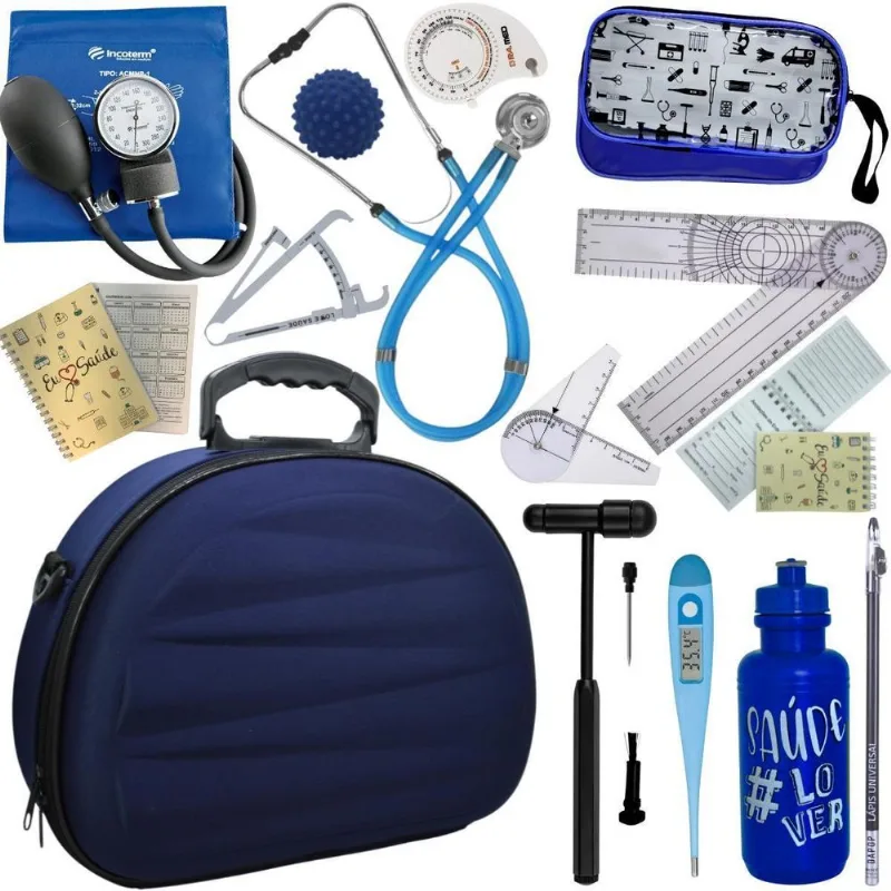 Kit Fisioterapia Goniômetro Pequeno Grande- Azul Incoterm