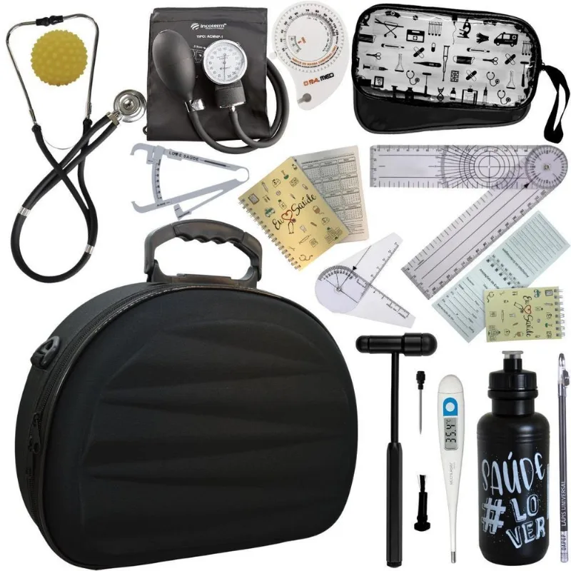 Kit Fisioterapia Goniômetro Pequeno Grande- Preto Incoterm