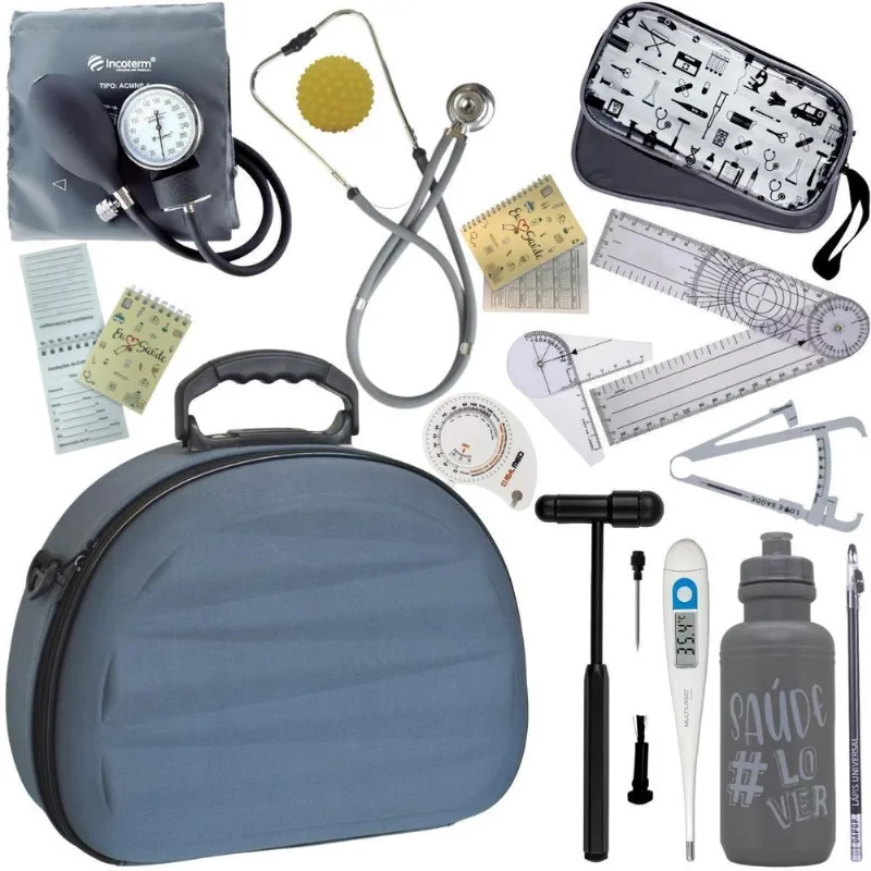 Kit Fisioterapia Goniômetro Pequeno Grande- Grafite Incoterm