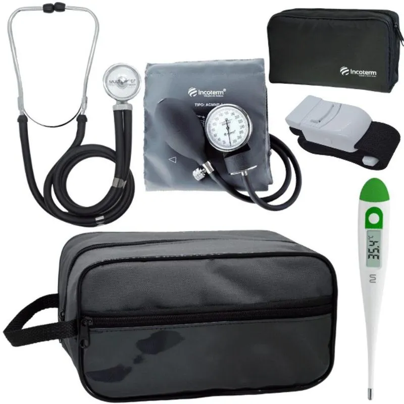 Kit Aparelho Pressão Estetoscópio Cinza