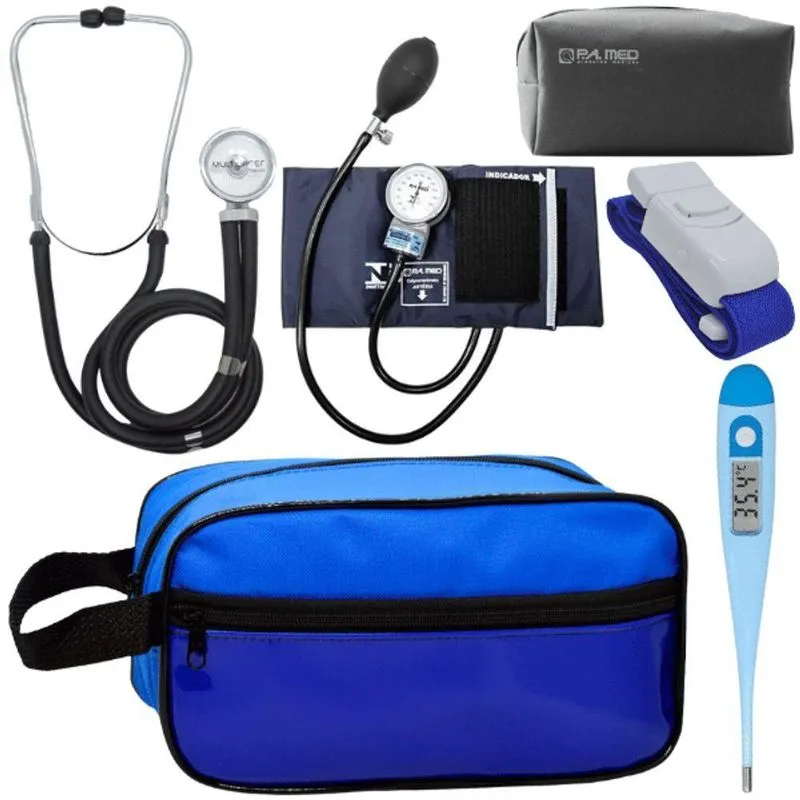 Kit Aparelho Pressão Estetoscópio Azul