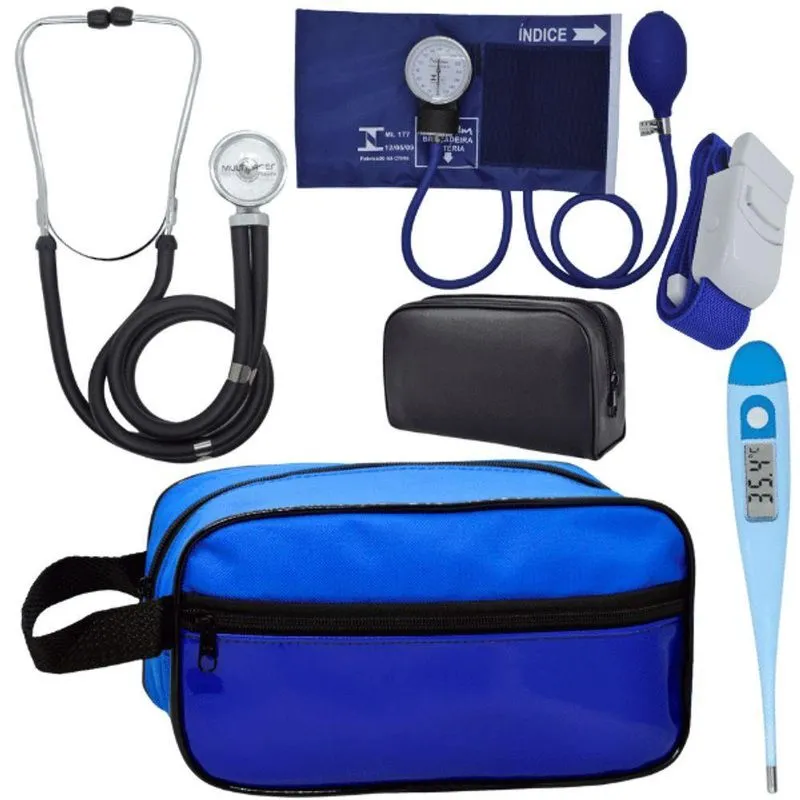 Kit Aparelho Pressão Estetoscópio Azul