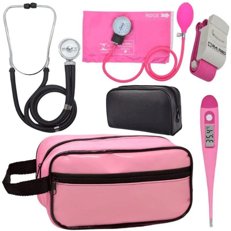 Kit Aparelho Pressão Estetoscópio Rosa