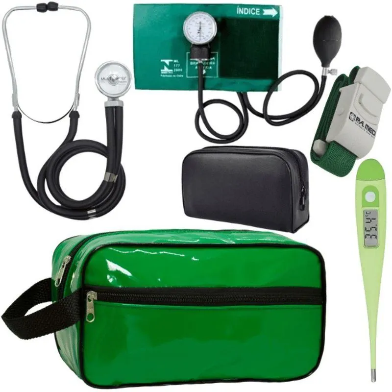 Kit Aparelho Pressão Estetoscópio Verde