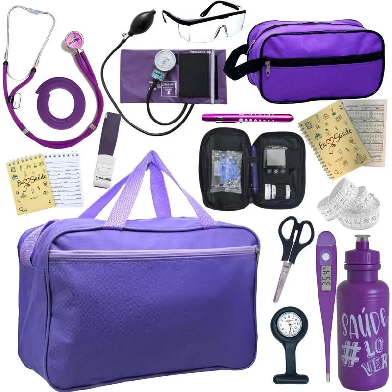 Kit Enfermagem Medidor Glicemia-roxo Pa Med