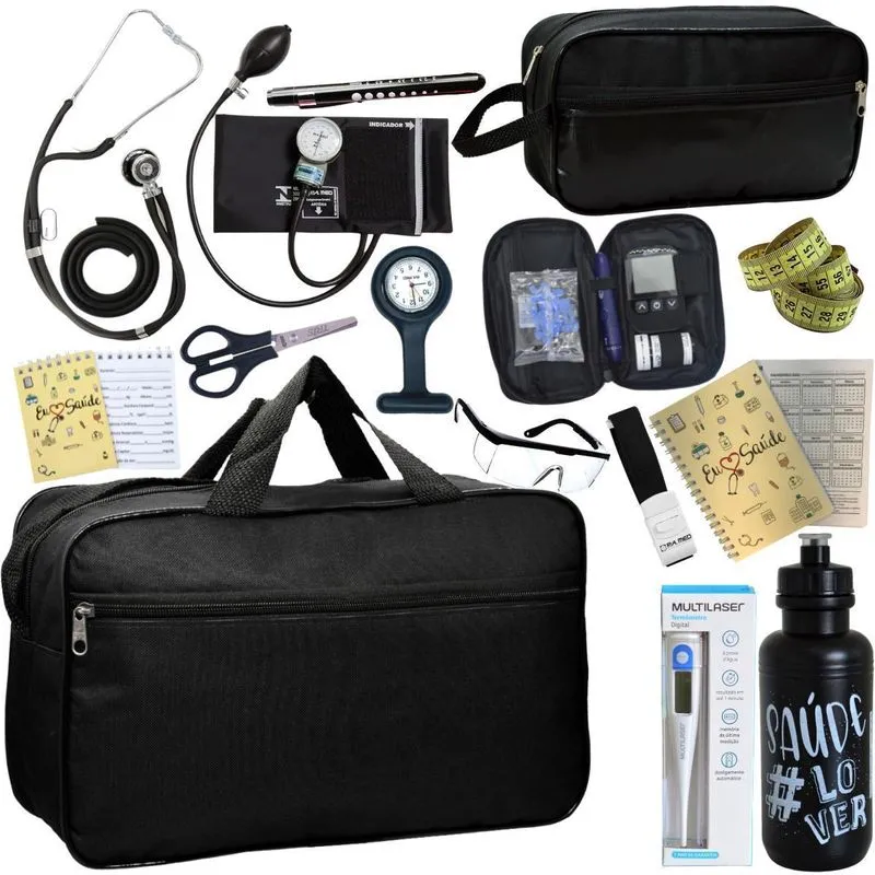 Kit Enfermagem Medidor Glicemia-preto Pa Med