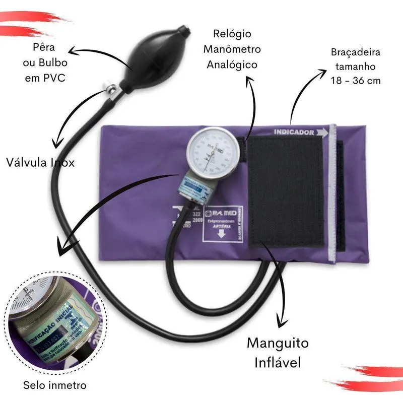 Kit Enfermagem Medidor- Roxo Enfermagem Pa Med