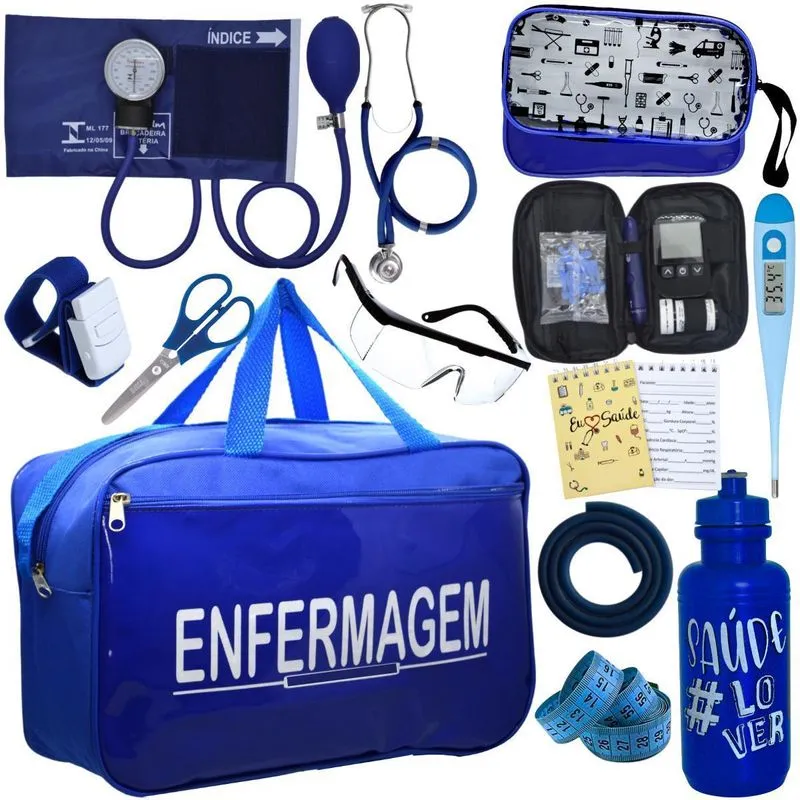 Kit Enfermagem Medidor- Azul Enfermagem Premium