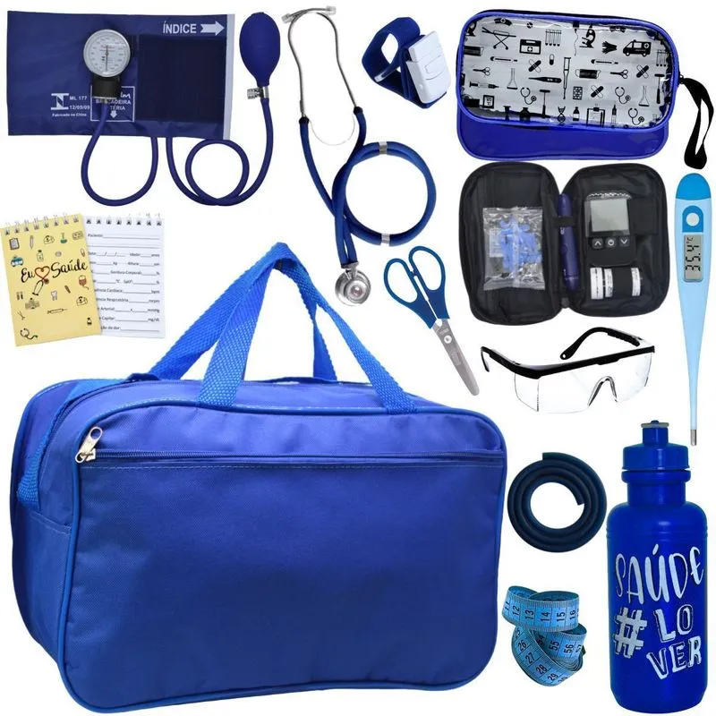 Kit Enfermagem Medidor - Azul Premium