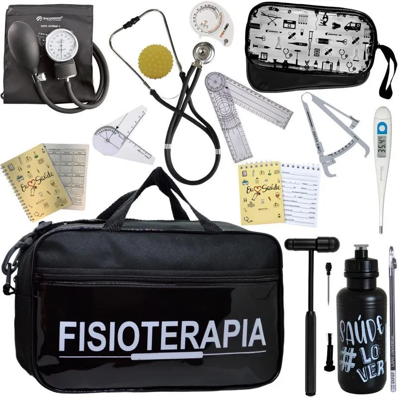 Kit Fisioterapia Goniômetro Fita Imc- Preto Incoterm