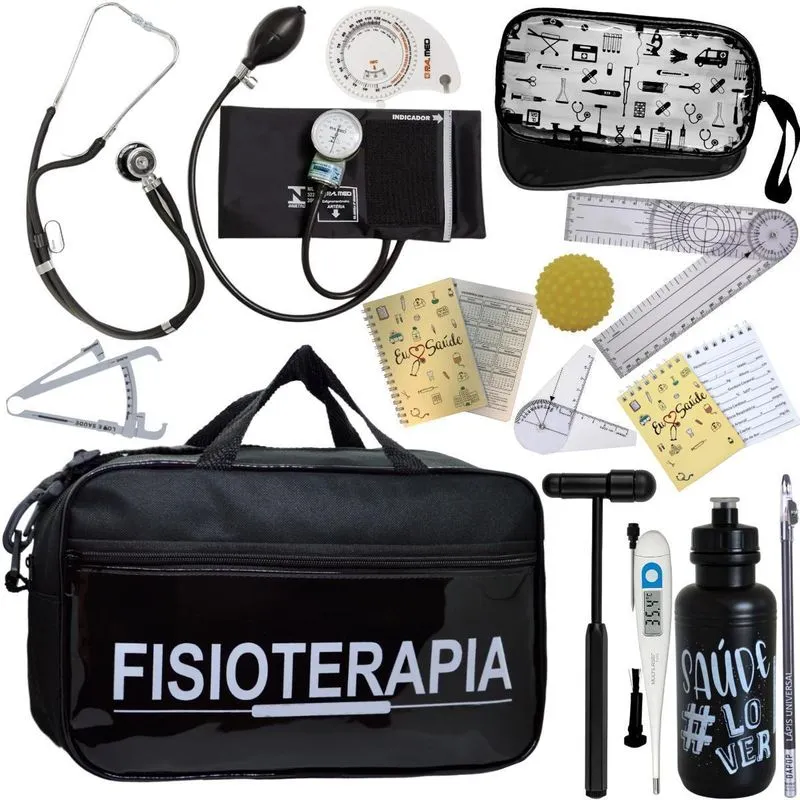 Kit Fisioterapia Goniômetro Fita Imc- Preto Pa Med
