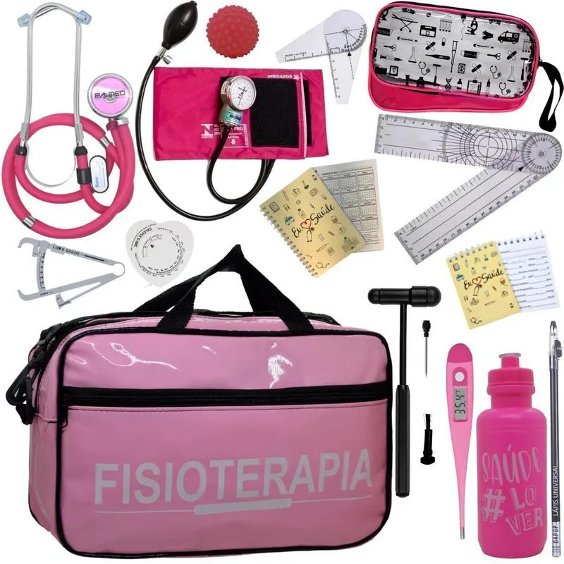 Kit Fisioterapia Goniômetro Fita Imc- Rosa Bebê Pa Med